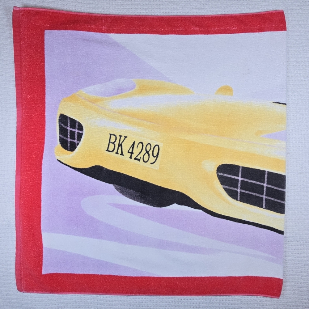VTG Ferrari Sports Car Print Extra Large Cotton Beach Towel Y2K Retro Sporty XL - Picture 11 of 13